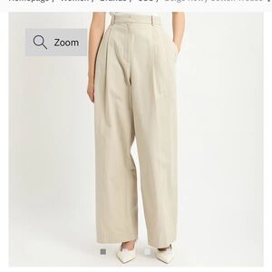 COS Beige Cotton Rowy Trousers, NWT, 8